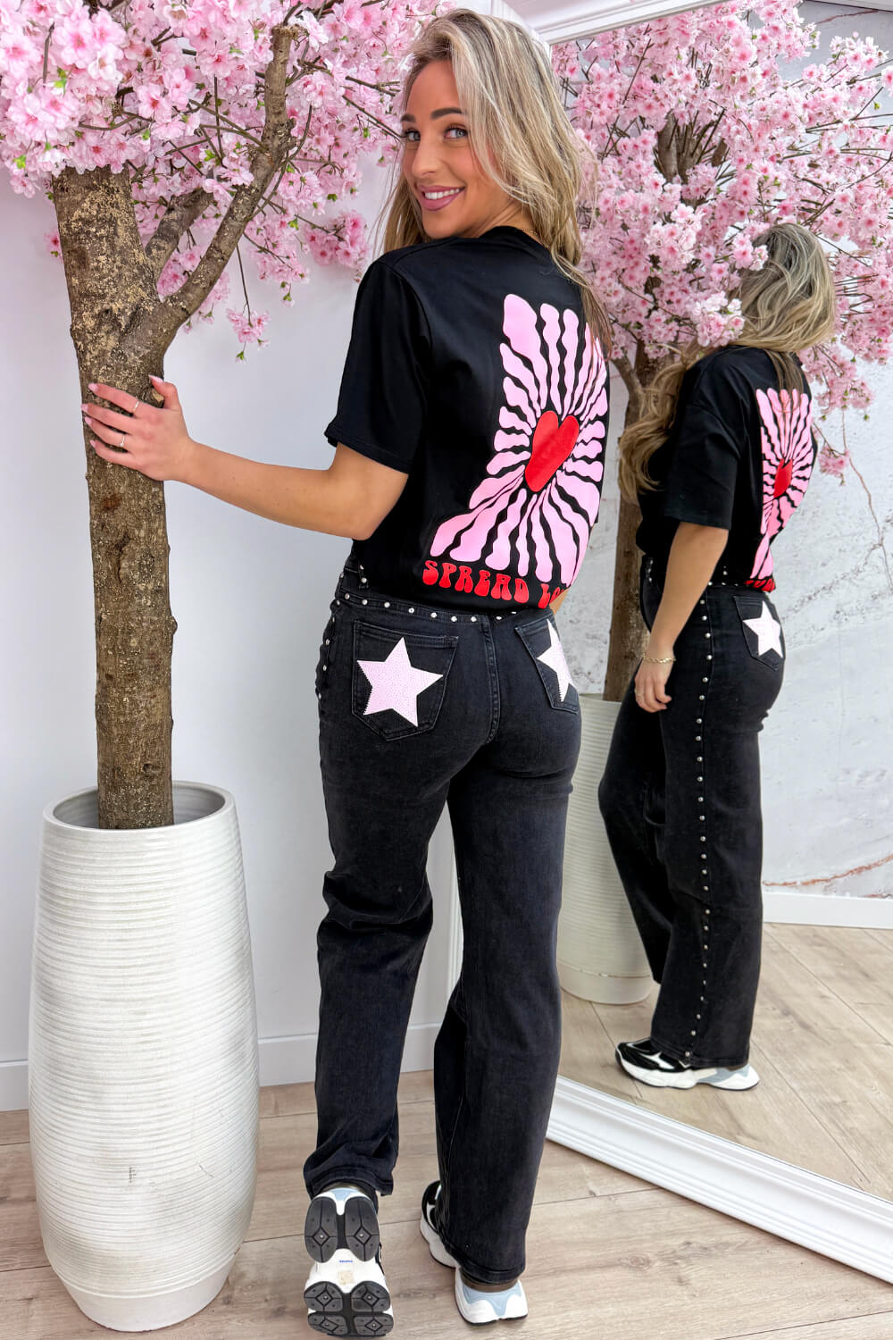 Spread love T-shirt - Zwart