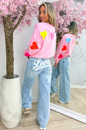 Love yourself sweater - Lollypop roze