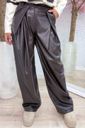 All about leather look pantalon - Bruin