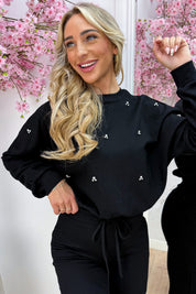 Lounge lover diamond trui - Zwart