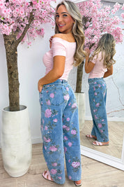 Draped off shoulder topje - Roze
