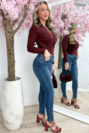 Basic wrap top - Bordeaux