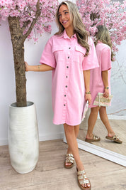 I'm your favorite denim dress - Lollypop roze