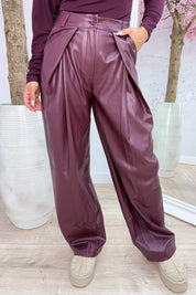 All about leather look pantalon - Bordeaux
