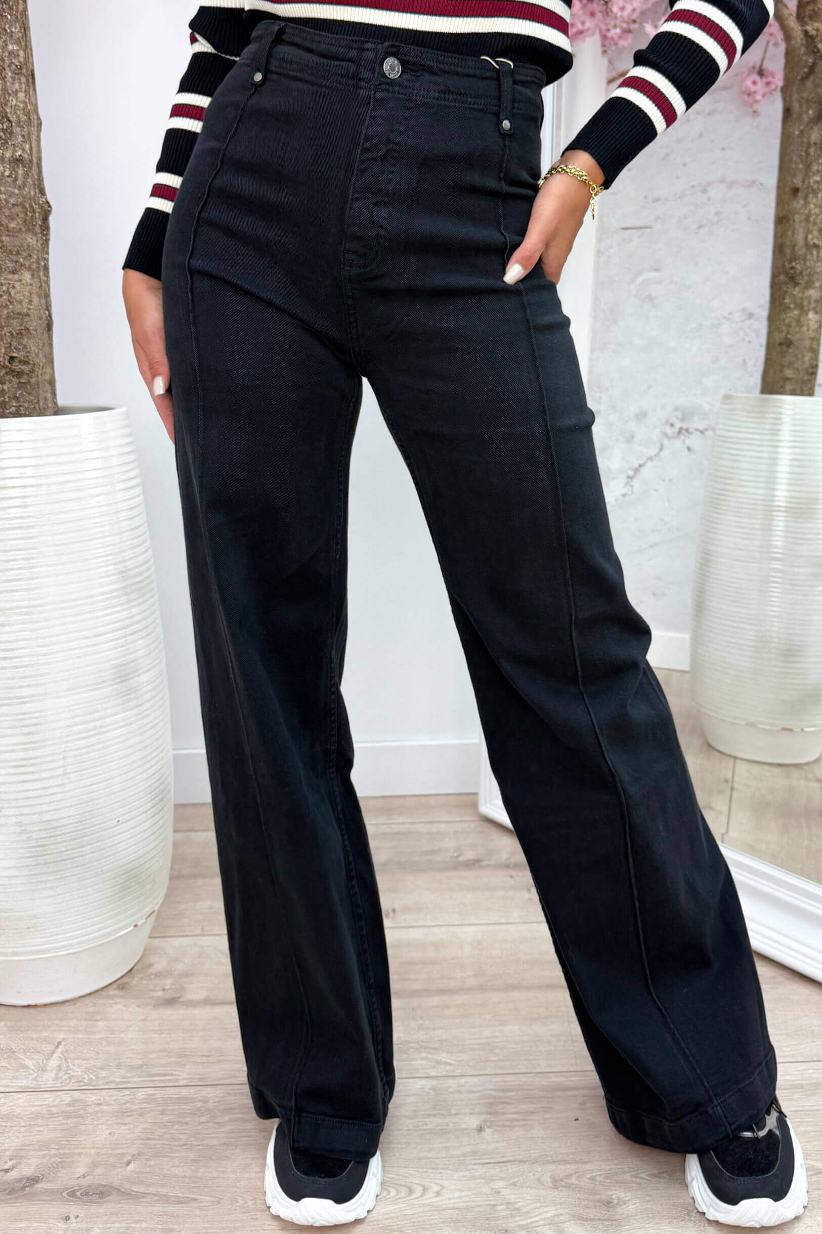 Wide leg jeans Y3333 - Zwart