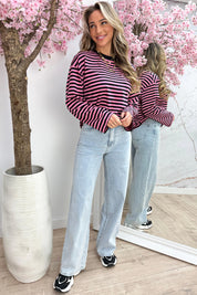 Stripe it easy topje - Zwart