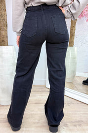 Walk the talk wide leg jeans - Zwart