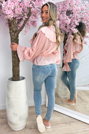 Cutie ruffle topje - Oud roze