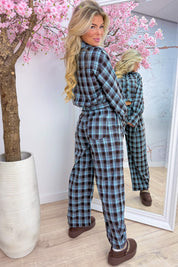 Check it twice bow blouse - Sky blue
