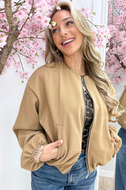 Soft trendy bomber - Camel
