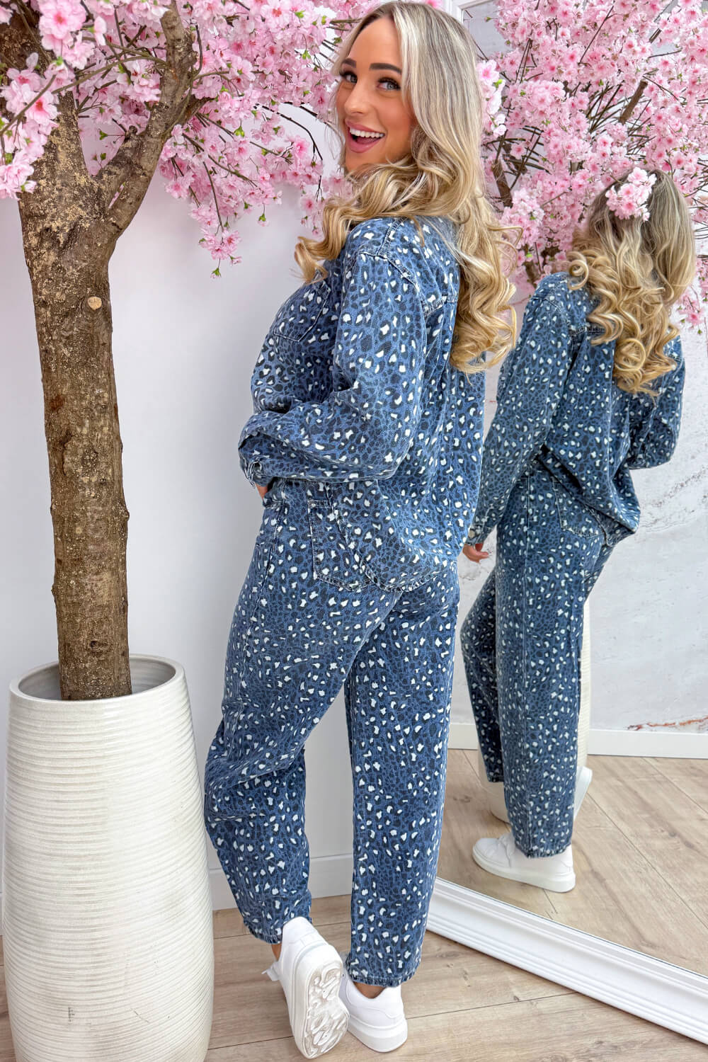Leopard all over denim co-ord - Jeans blue
