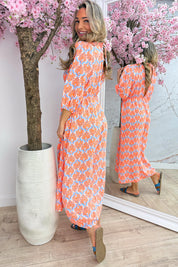 Seashell cotton dress - Jeans blue