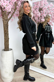 NYC zipper dress - Zwart