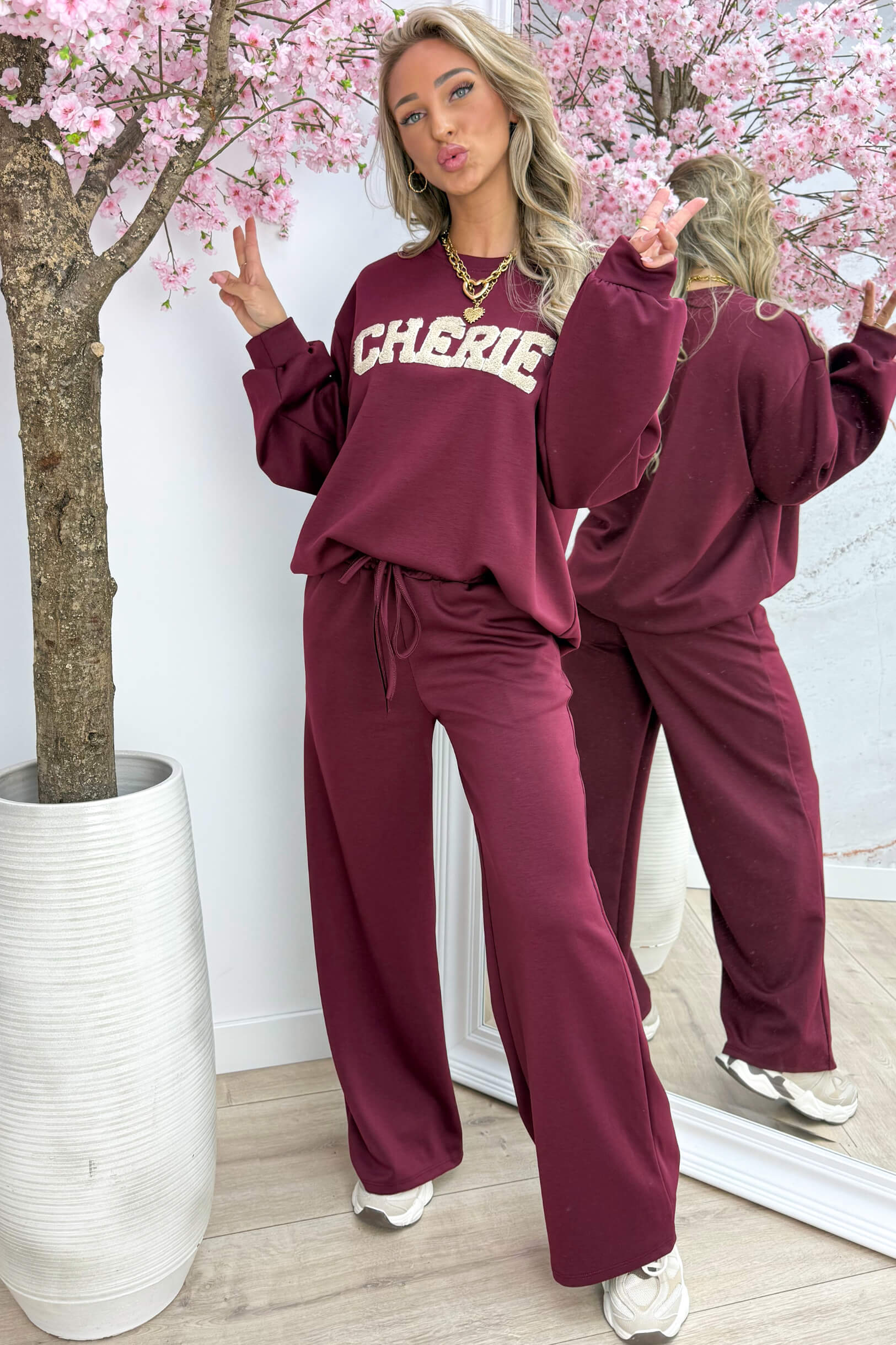 Cherie comfy co-ord - Bordeaux