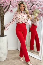Hearts mesh flairy topje - Wit