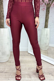 Shiny basic legging - Bordeaux