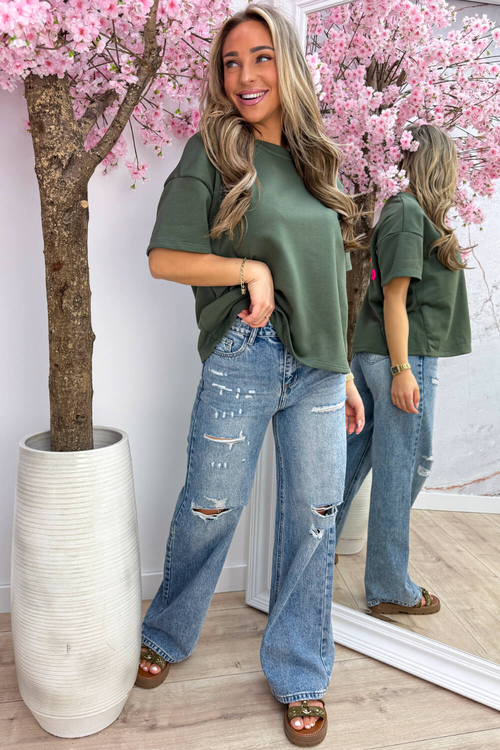 Lucky girl T-shirt - Army