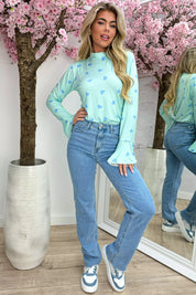Soft hearts flairy topje - Mint