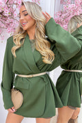 Boss it up oversized blazer - Army