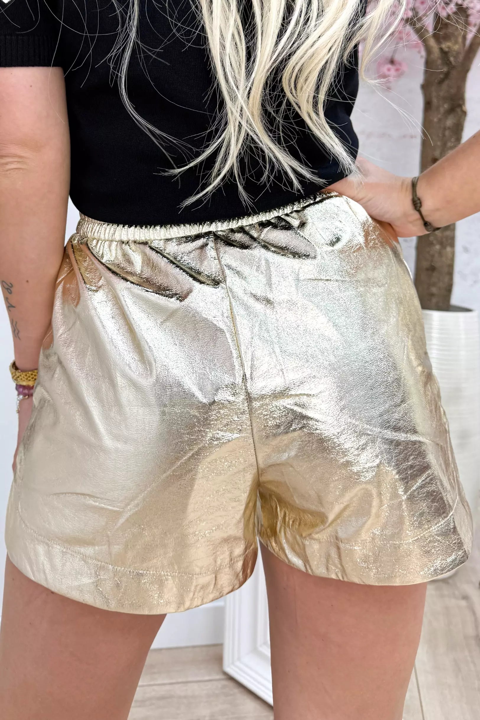 Metallic short - Goud