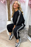 Chilling in stripes comfy co-ord - Black
