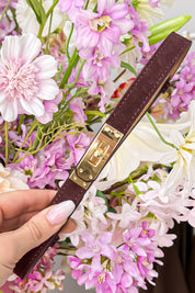 Suede perfect fit verstelbare riem - Bordeaux
