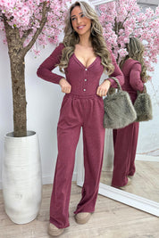 Relaxed day comfy co-ord - Bordeaux