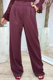 Gold detail pantalon - Bordeaux