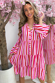 Sunny stripes cotton ibiza dress - Rood