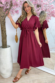 Rio ruffle maxi dress - Bordeaux