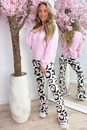 Twist and lace trui - Roze