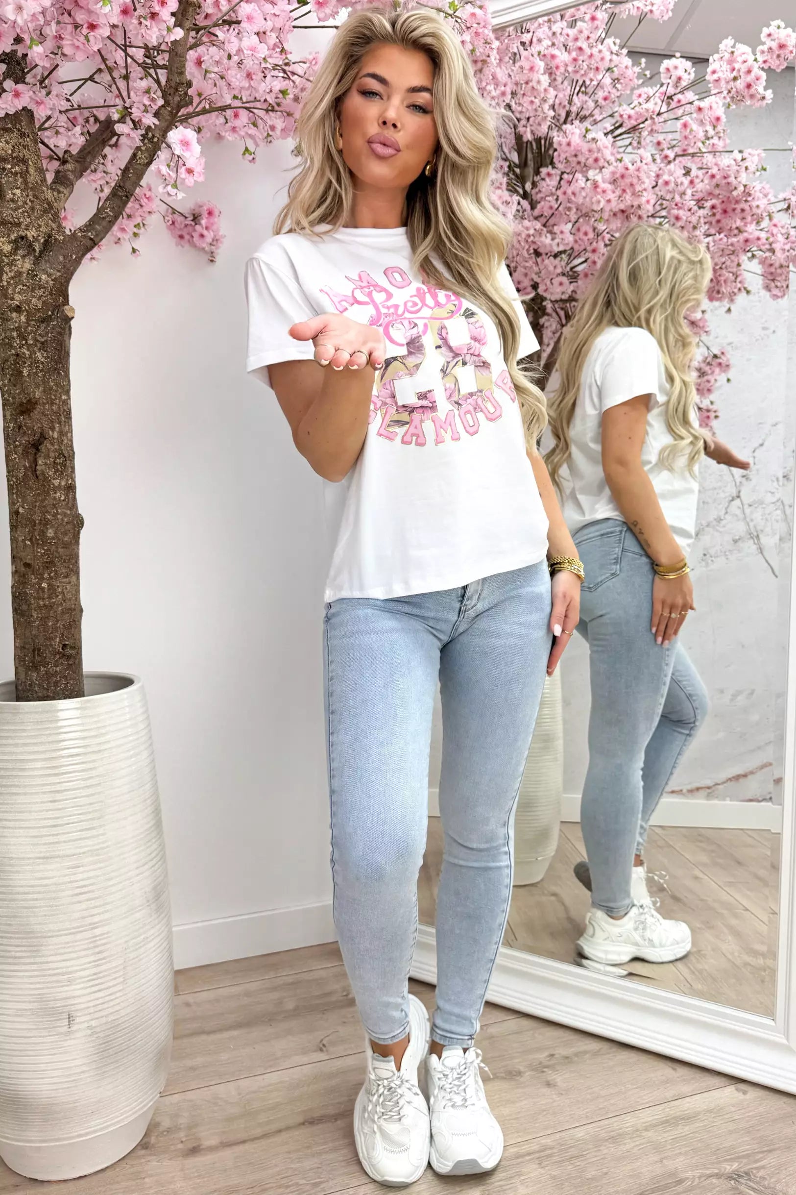 Amour glamour T-shirt - Lollypop roze