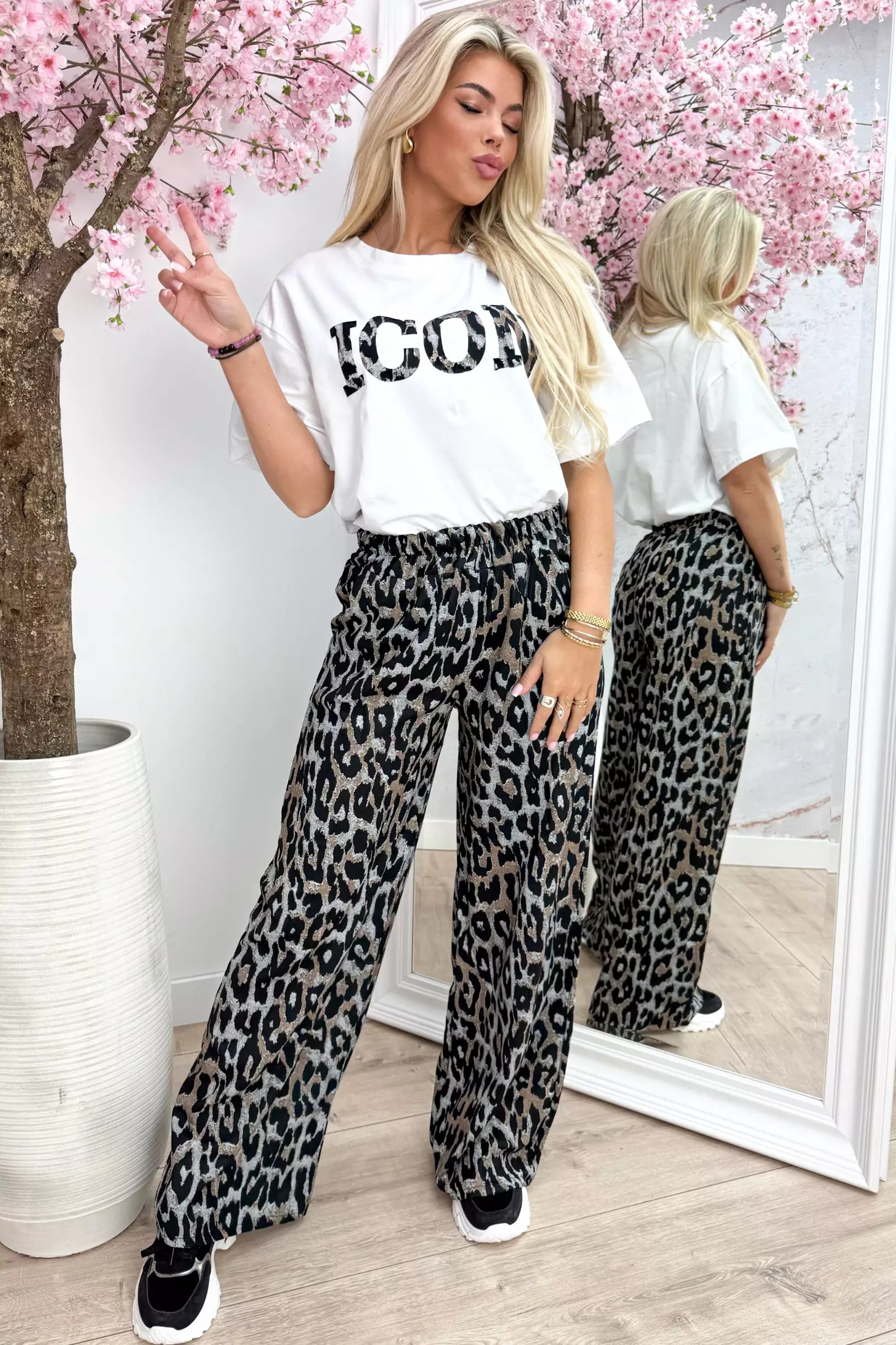 Icon leopard co-ord - Wit