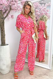 LEOPARD Candy Jumpsuit - Fuchsia