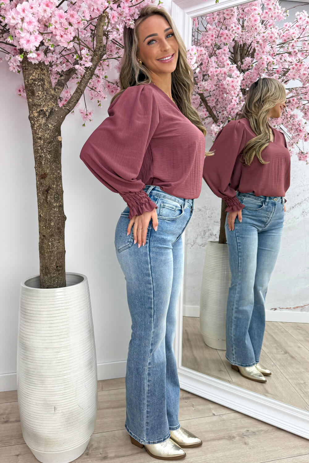 Basic elastic topje - Terracotta