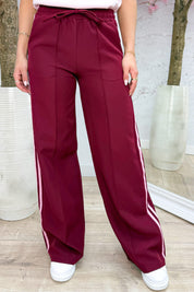 Yours to keep striped pantalon - Bordeaux