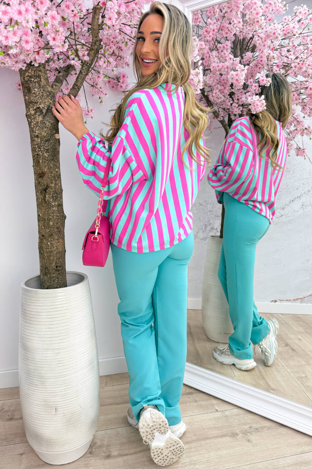 Malibu striped sweater - Fuchsia