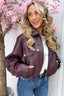 Too cool leather look jacket - Bordeaux