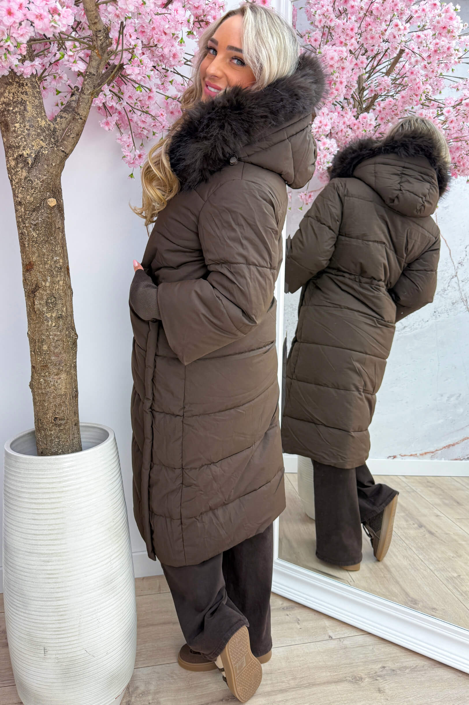 Winter is calling winterjas - Bruin