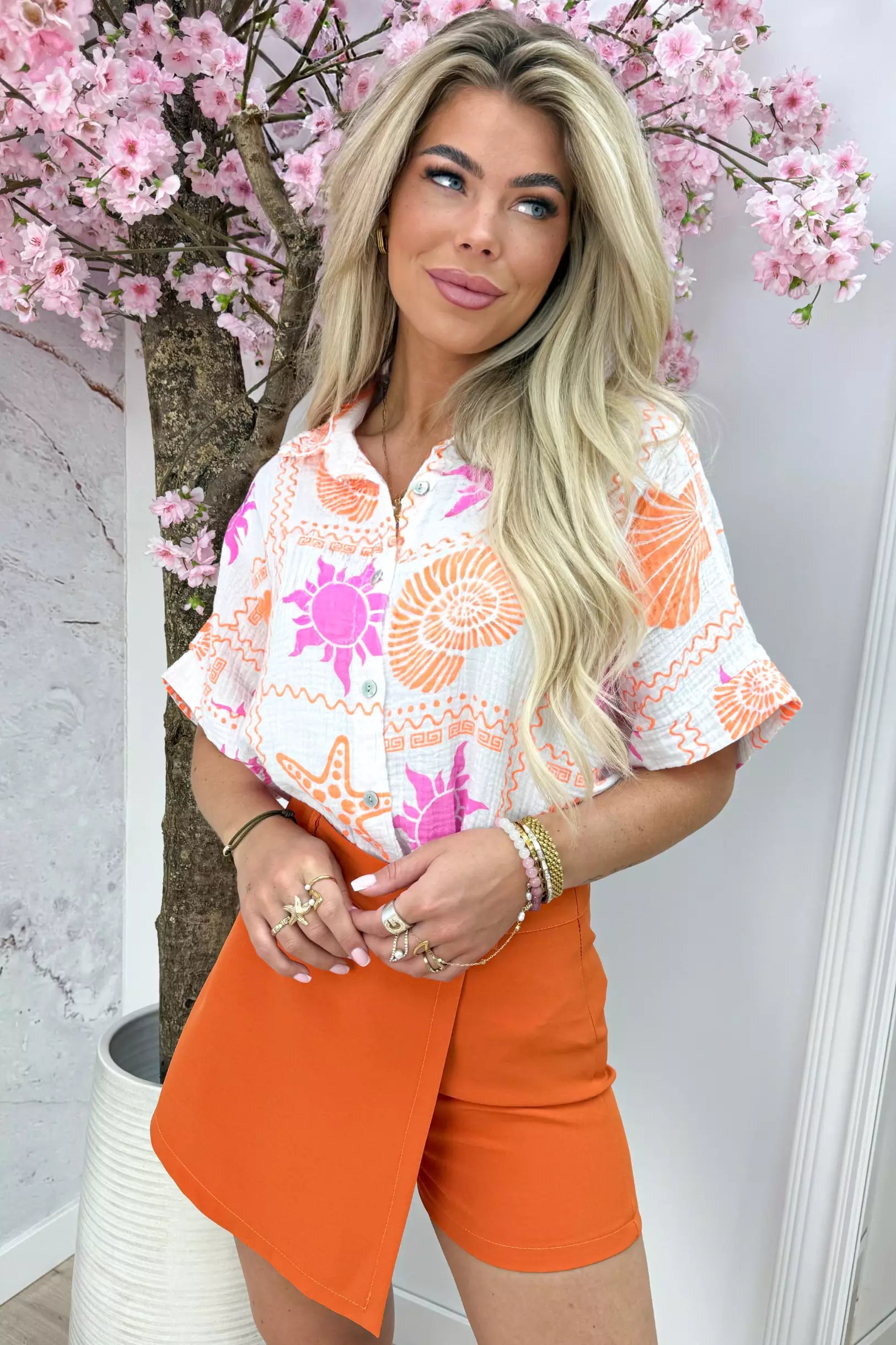 Sun and sea cotton blouse - Wit