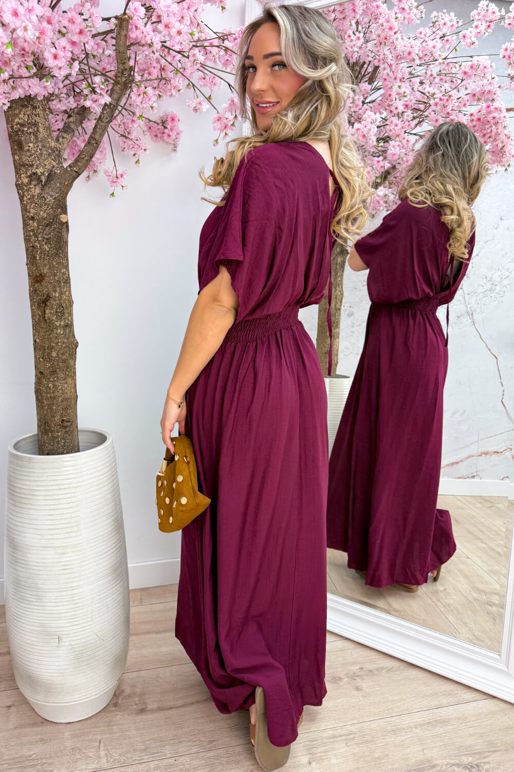 Verona elastic maxi dress - Bordeaux