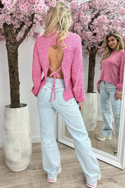 Tie it up trui - Fuchsia