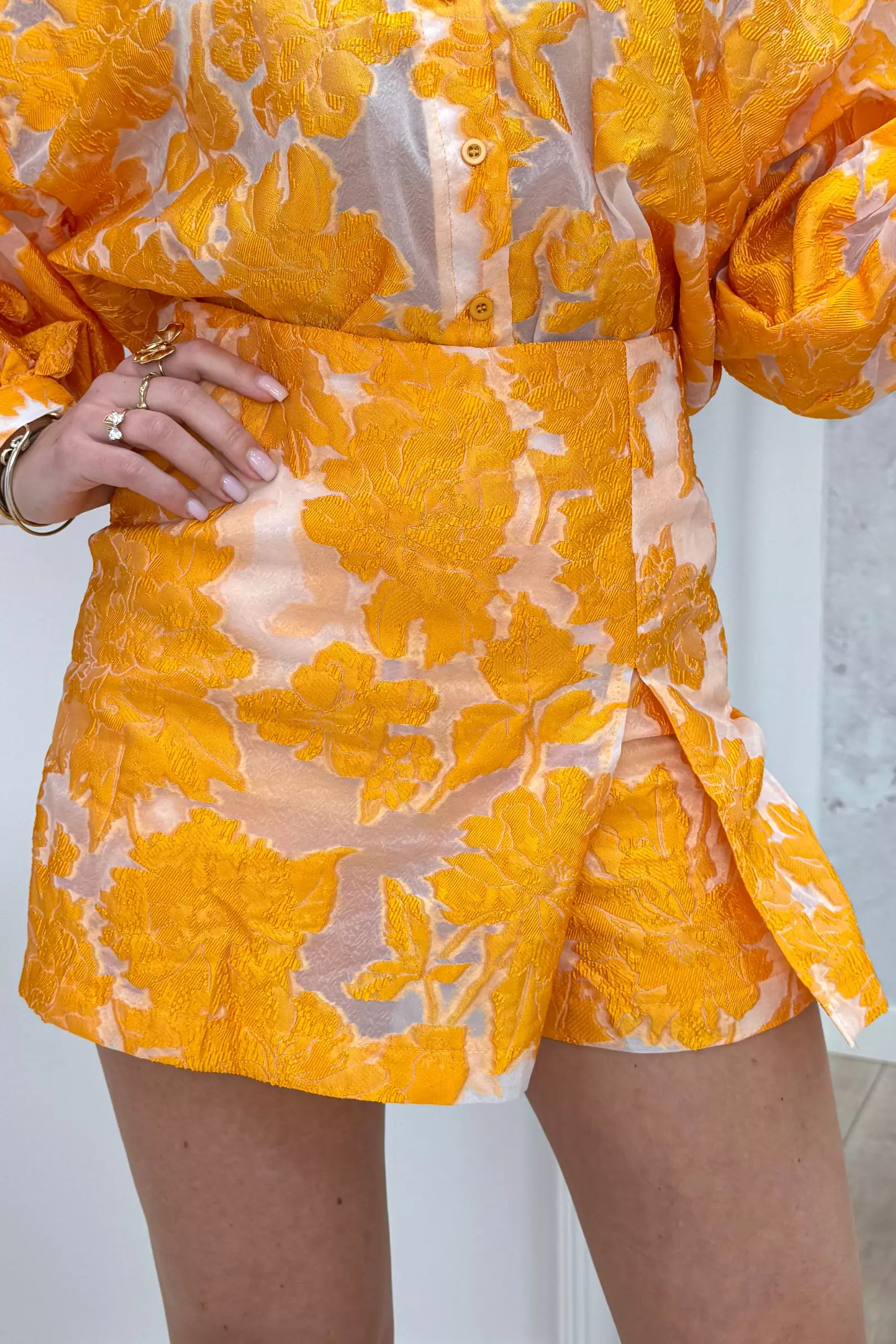 Bright bloom skort - Geel
