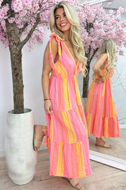 Es vedra cotton tie dress - Koraal
