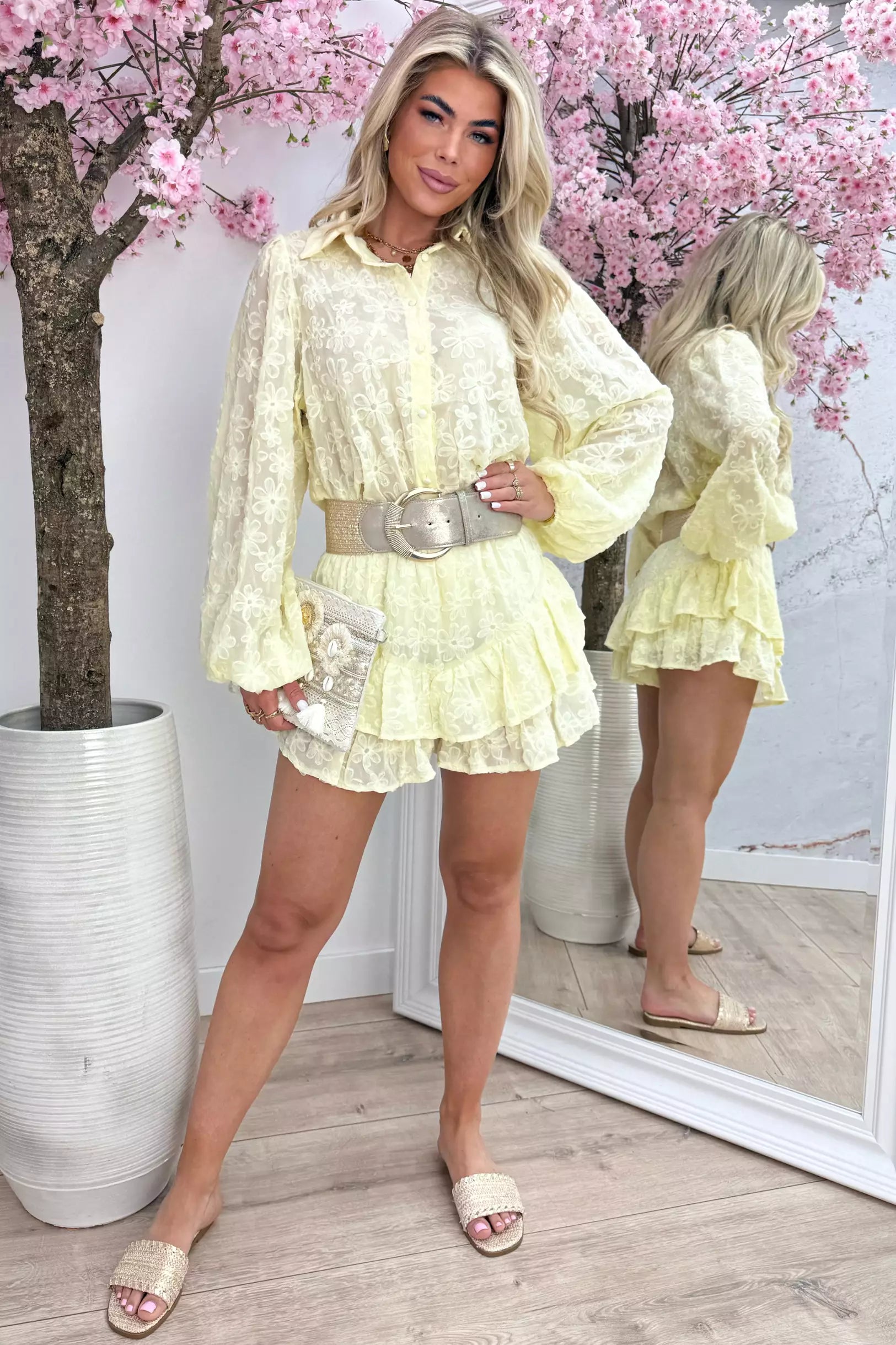 Flower Fusion Skort - Geel