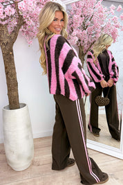 Stripe it up vest - Roze