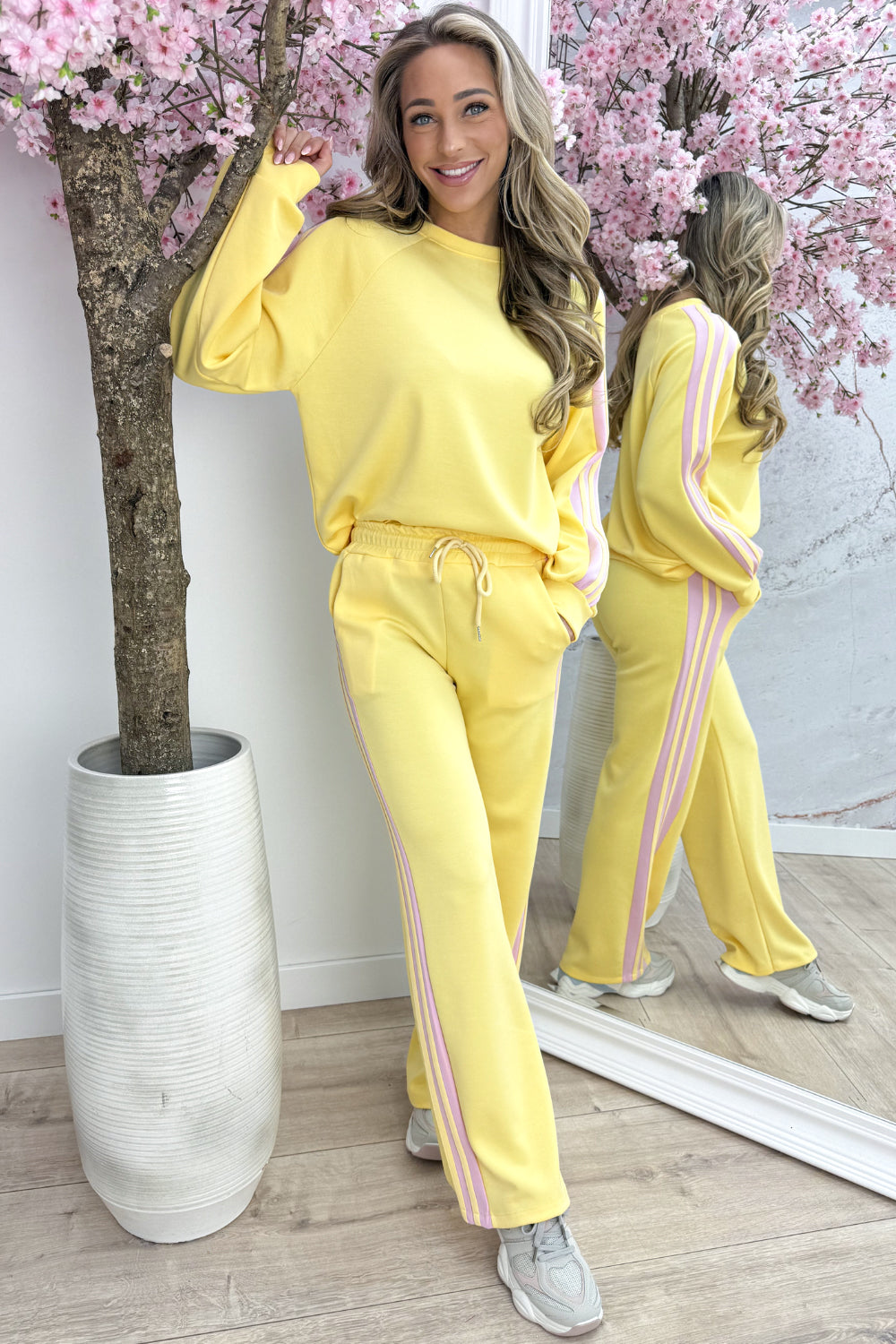 Stripe supreme co-ord - Geel