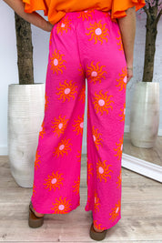 Sunny side flowy pants - Fuchsia