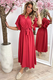 Robe Ruff Ruffle Maxi - Koraal