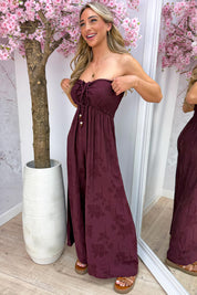 Tropical dream jumpsuit - Bordeaux